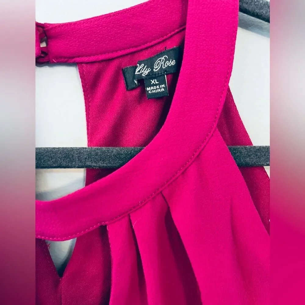 Lily Rose Fuchsia Cold Shoulder Dress